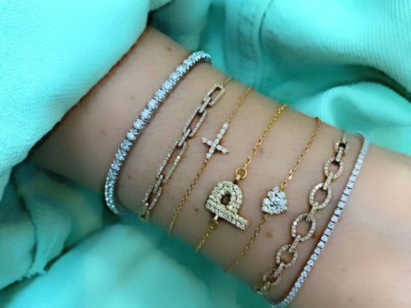 Pulsera de Oro 18K forma corazón - Imagen 5