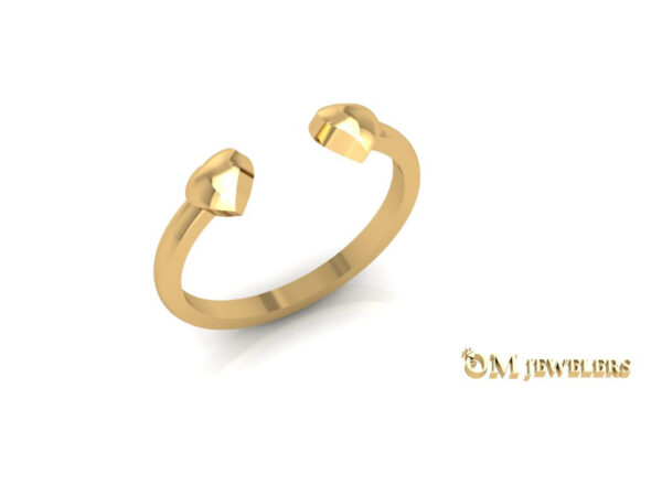 Anillo 2 Corazones de oro