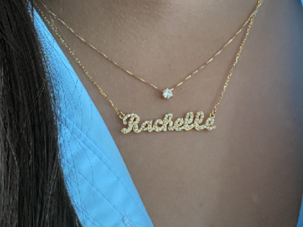 Collar de Oro con Nombre Personalizado y Diamantes - Imagen 2