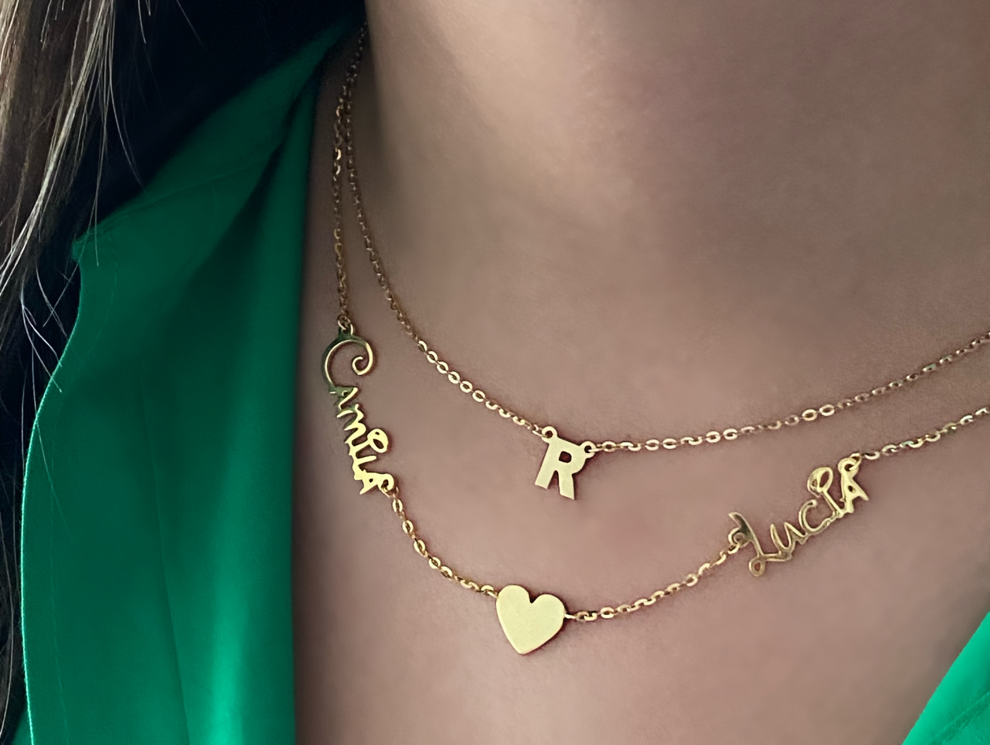 Prohibir Kenia molestarse Collar de Oro Personalizado con 2 nombres y corazón – OM Jewelers