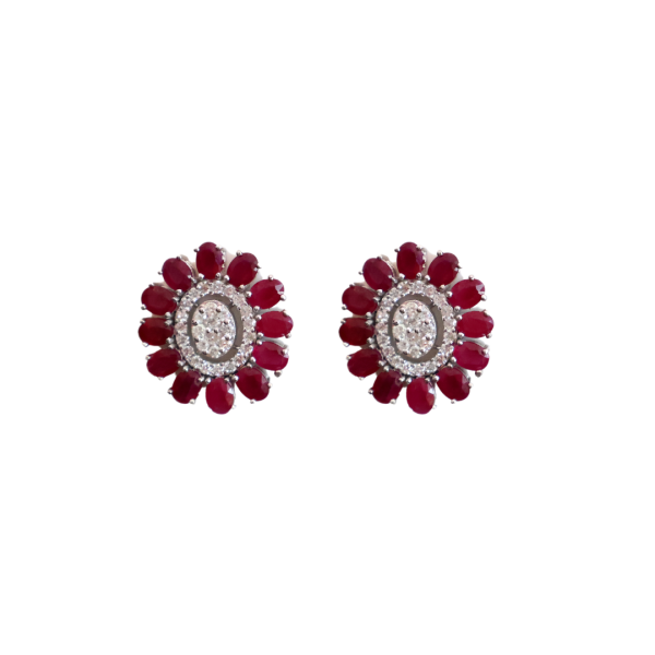 Aretes de Diamante y Rubí